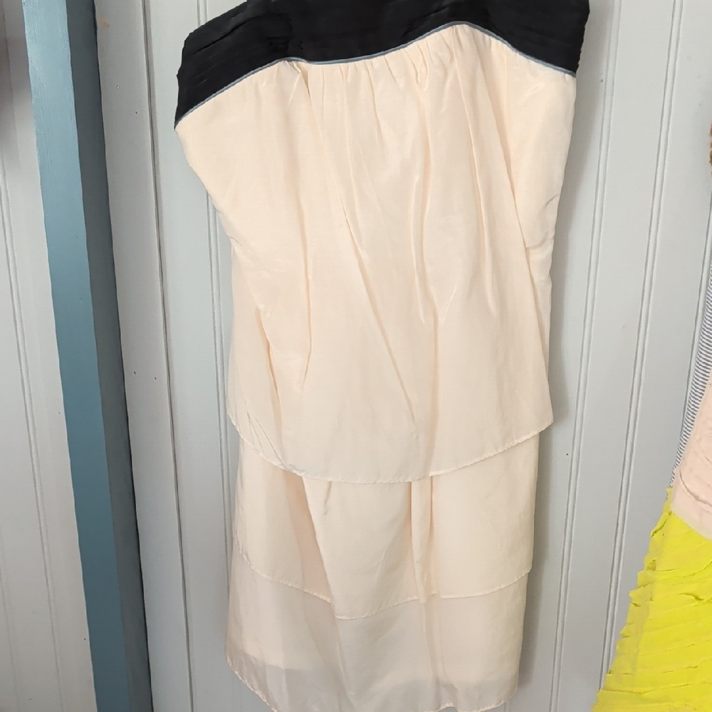 Strapless Two-Tone Cocktail Nancy Rose Layered Mini Dress